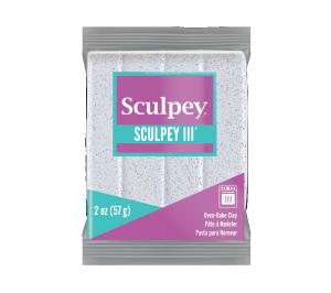Sculpey III Oven-Bake Clay (2oz bar) - White Glitter